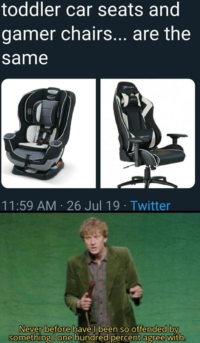 Gaming chairs are comfier : r/memes