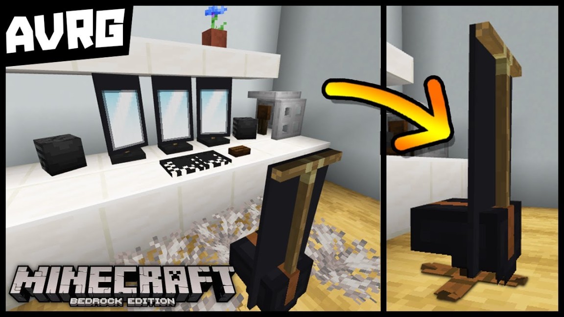 [Minecraft Bedrock Edition] Make a Gaming Setup w/ Gaming Chair (NO  COMMANDS)