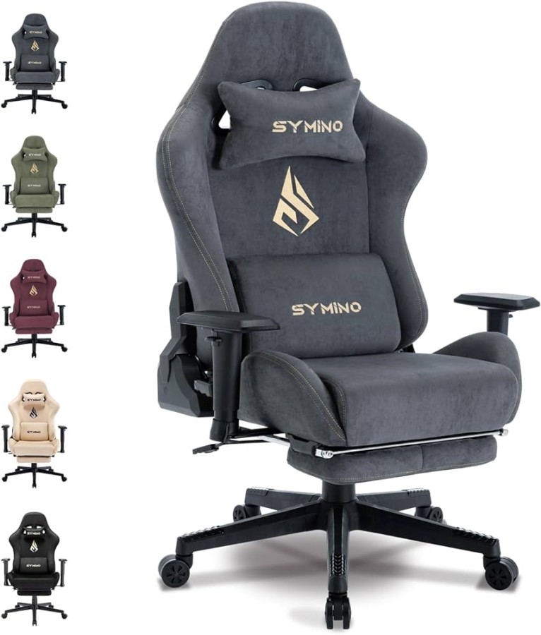 Symino Gaming Chair, Computer Chair with Footrest, Headrest and